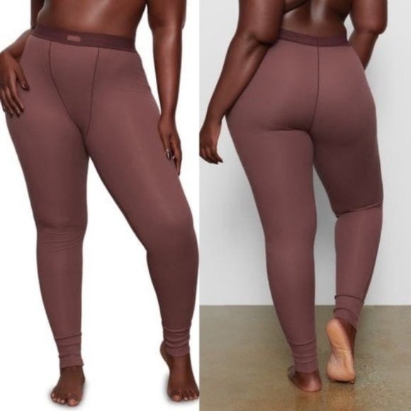 SKIMS | Pants u0026 Jumpsuits | Skims Cotton Rib Thermal Leggings In Garnet |  Poshmark